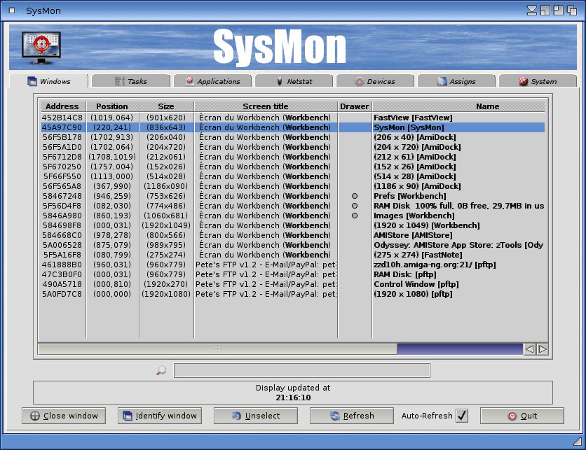 SysMon Windows tab