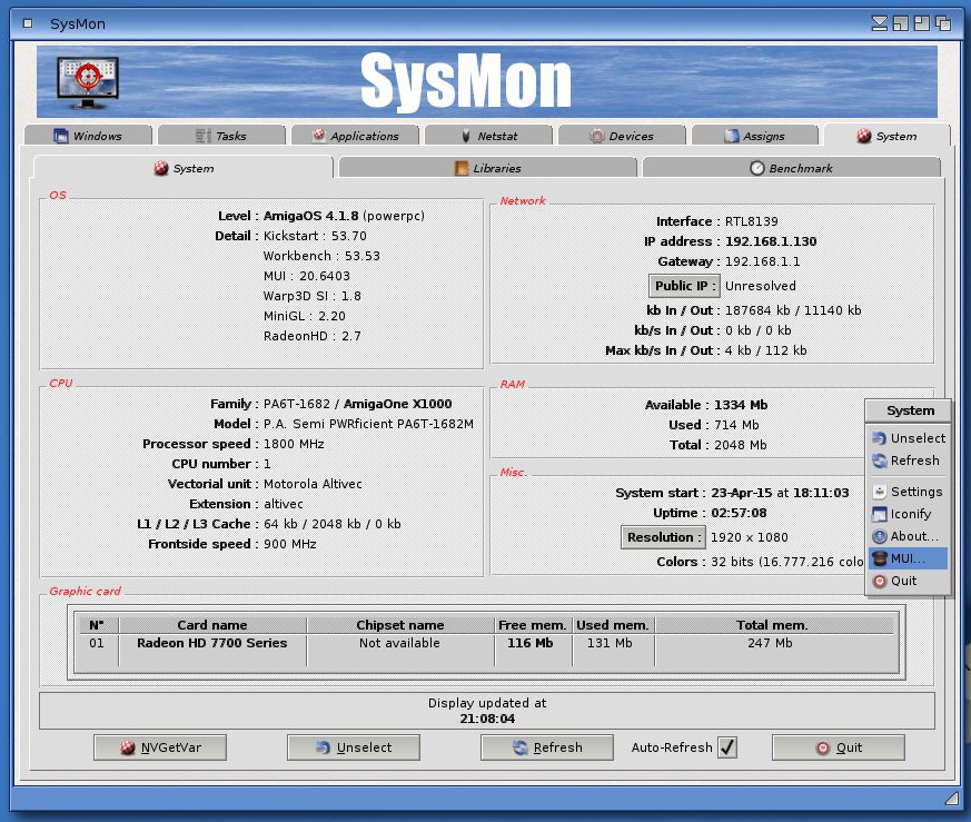 SysMon Computer overview